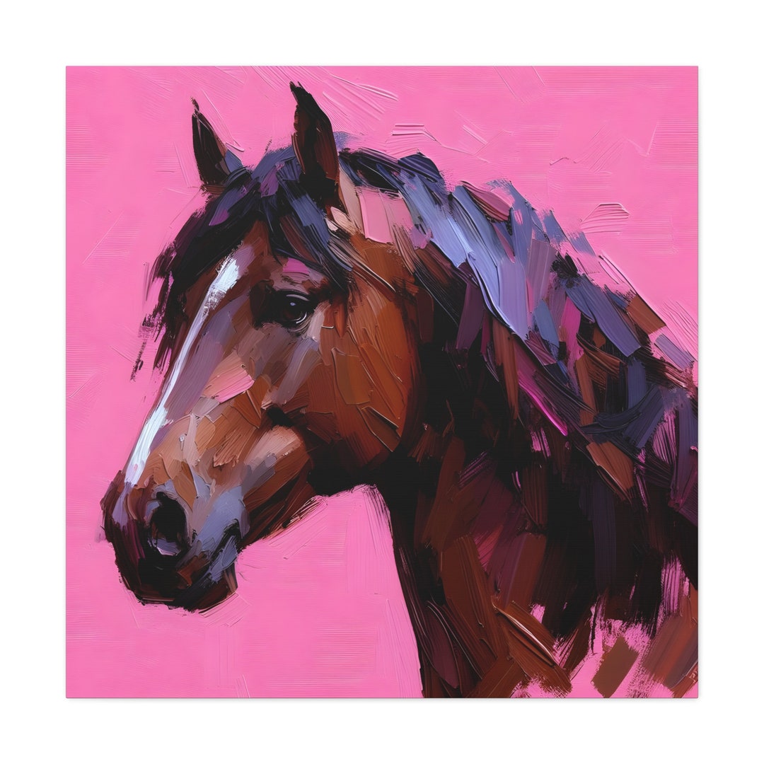 Horse Wall Art, Portrait of a Horse Oil Paint Print Impasto, Horse Gift