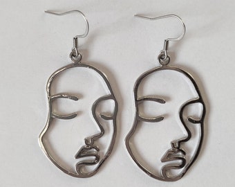 Abstract earrings | face silhouette