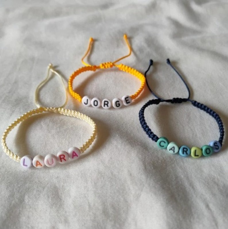 Pulseras macramé Nombres / Fechas imagem 2