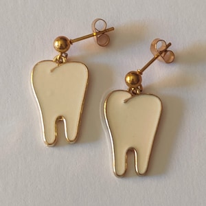 Single Side TOOTH Dangle Earrings SUBLIMATION Blanks Wood Jewelry Earrings  Blanks Earrings Mdf Diy Dentist Gifts Tooth Fairy 