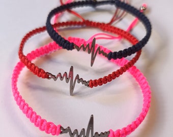 Bracelet macramé | Électrocardiogramme