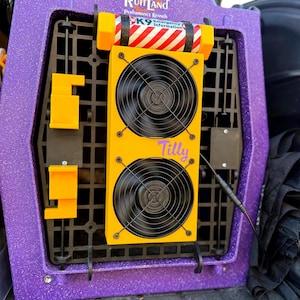 Powerful Dog Crate Cooling Fan: Adjustable Speed, Easy Install Secure Mount, Custom Colors, Travel-Ready