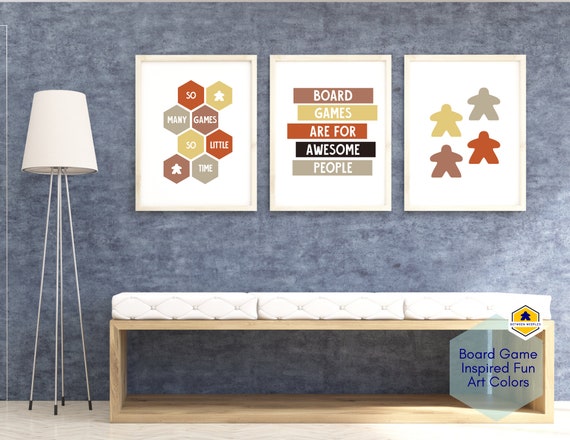 Set of 3 Awesome Board Game Printable Wall Art Minimalist - Etsy