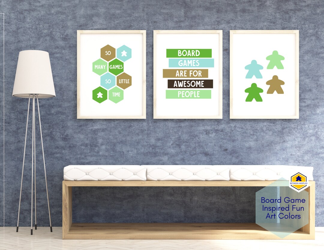 Set of 3 Awesome Board Game Printable Wall Art | Minimalist Digital ...