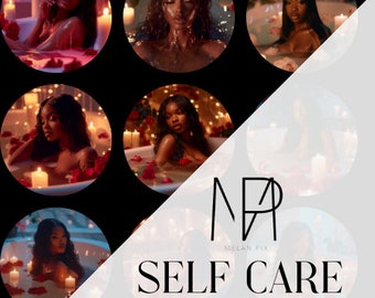 Black Woman Self Care | Self Love | Immediate Download | Self Love Romantic Themed Images | Lux Lifestyle