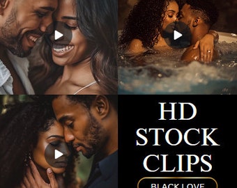GIF Black Love & Stock Photos | Black African American Couples in Love | Ideal for Ads, Reels, TikTok, Animated Book Covers |