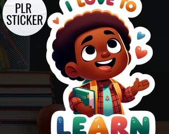 PLR Sticker | Melanin Child Sticker | Arts & Crafts | Teacher Student Sticker | IMMEDIATE DOWNLOAD | DigitalPhysical Sticker