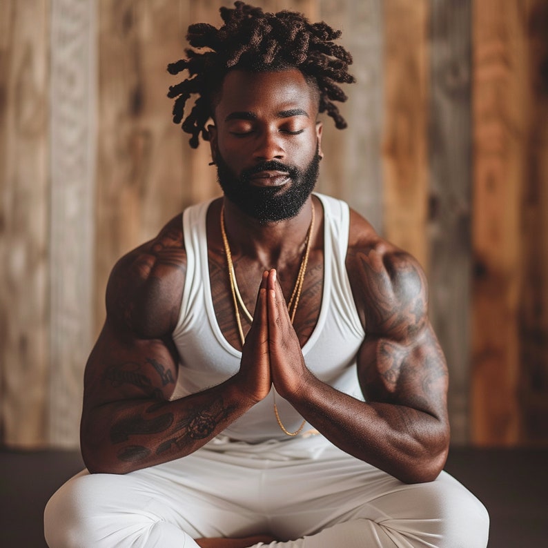 Black Men Prompts & Stock Images | Self Care | Stock Photos | Wellness Skincare Spiritual Fitness | Midjourney Prompts | African American image 2