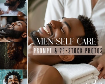 Black Men Prompts & Stock Images | Self Care | Stock Photos | Wellness Skincare Spiritual Fitness | Midjourney Prompts | African American