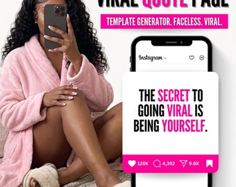 Instagram Quote Template Tool, Faceless IG Quote Maker, Unlimited Editable Quote Posts, Digital Download No Canva