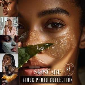 Hautpflege Stock Fotos Schwarze Frauen Gesichtsästhetik Stock Fotos Kosmetikerin Social-Media-Schönheit Instagram Flawless Gesunde leuchtende Haut AI
