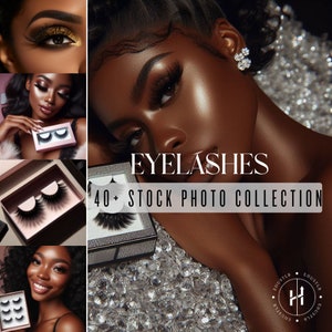 Mink Eyelashes Beauty Stock Images | INSTANT DOWNLOAD | Melanin Stock Images | Product Marketing | AI Generated Images | Lash Model Photos