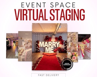 AI Virtual Event Venue Staging Service, Wedding, Corporate, Party Venue Mockup, Fast Digital Delivery