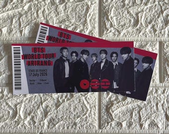 Billet Arirang pour la tournée mondiale BTS