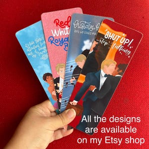 Red White & Royal Blue Bookmarks - 17 x 5 cm