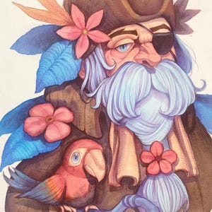 Pirate Watercolor Original