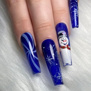 Frosty the snowman nails | snowflake nails | Christmas nails