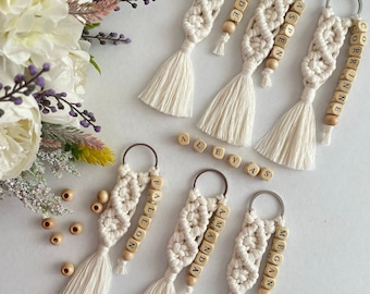 Bridesmaid Proposal Gift, Favors For Bridesmaids, Bachelorette Gifts For Bridesmaids, Bridesmaid Box Idea, Macrame Name Keychain,Gift for