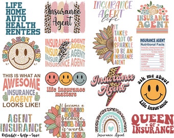 Insurance Agent Svg Png Bundle Life Insurance Matters Queen Help Save Health Renters Quotes Sayings Boho Rainbow Leopard Print