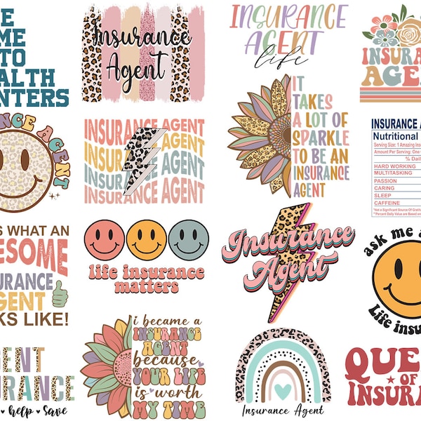 Insurance Agent Svg Png Bundle Life Insurance Matters Queen Help Save Health Renters Quotes Sayings Boho Rainbow Leopard Print