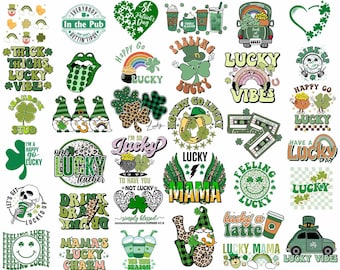 St Patrick svg png bundle shirt design Lucky mama latte café rétro Love Charm Not Lucky saison bénie Cuisses épaisses boisson squelette