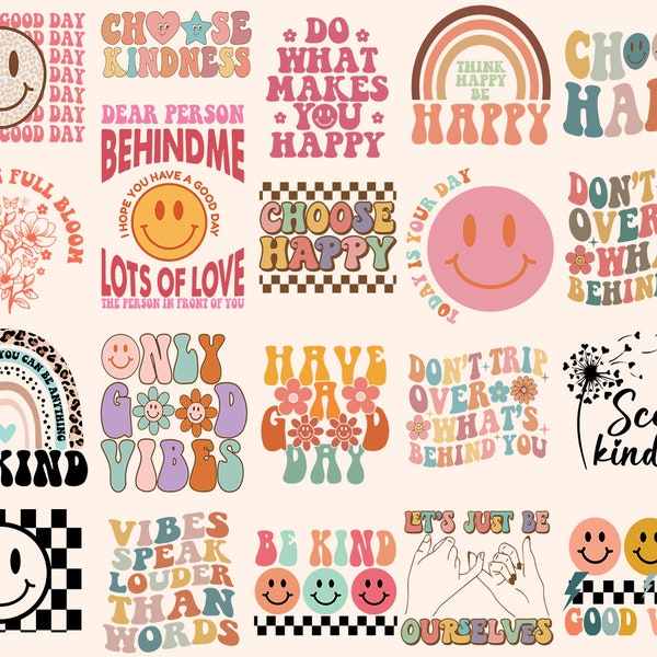 Kindness Svg Png Bundle Positive Quotes Mental Health Matters Lots Of Love Be Kind To Your Mind Sunflower Be Happy Boho Rainbow