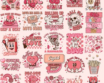 Retro Valentine Svg Png Bundle Cupid Love Lodge Yee To My Haw Fries Before Guys Like You Valentine Vibes Heart Skull Like You Cherry Much