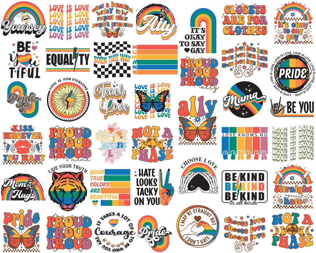 Pride Svg Png Bundle Retro Gay Pride Month Lgbtq Asexual Lesbian Proud ...