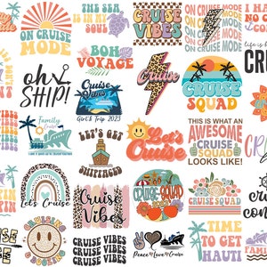 Cruise Svg Png Bundle Retro Lets Cruise Life Squad 2023 Salty Attitude Family Trip Vacation Holiday Cruise Control Anchor Shipping Sipping