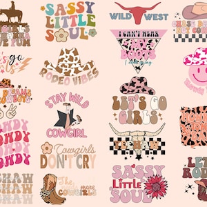 Cowgirl Svg Png Bundle Howdy Yall Chase Dreams Bull Skull Lets Rodeo Girls Have Fun Yeehas Hellnaws Western Boots Hat Wild West Honky Tonk