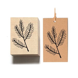 Timbro di pino / timbro per scrapbooking / timbro di Natale / timbro invernale decorativo / confezione decorativa / timbro di gomma del ramo di pino
