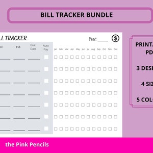 Bill Tracker Bundle Printables