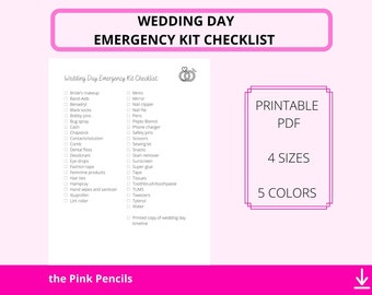 Hochzeitstag Notfall Kit Checkliste Printable