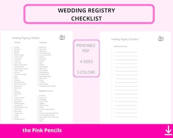registry checklist etsy