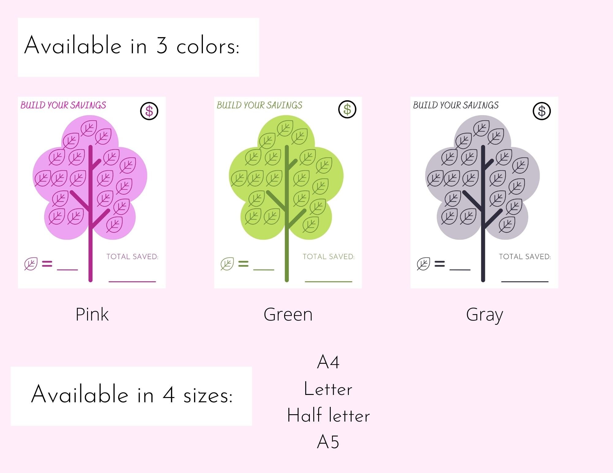 Savings Tree Examples Build Your Savings Tree Printable - Etsy