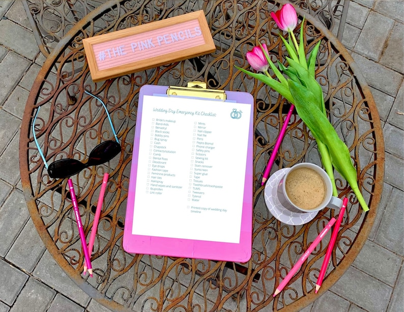 Wedding Day Emergency Kit Checklist Printable - Etsy