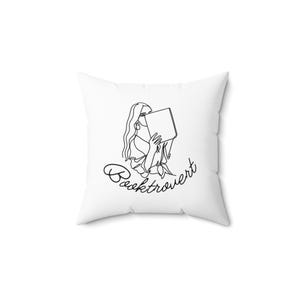 Book Lover Pillow Cover - Booktrovert Square Pillow, Reading Lovers Gift, Literary Home Decor, Cozy Book Nook Accent, Bookworm Present