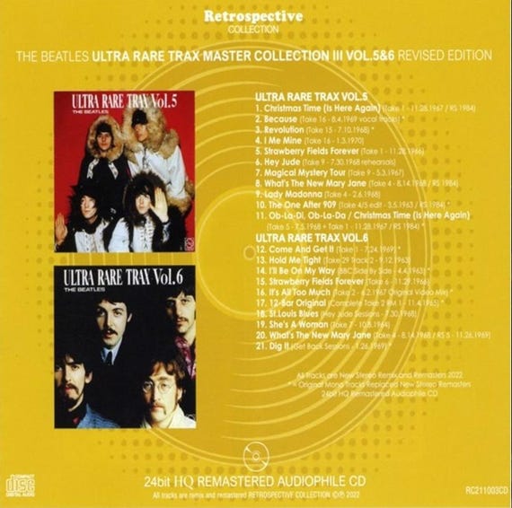 Beatles - Ultra Rare Trax Volumes 1 Thru 6 - Digital Stereo - 3 CD 