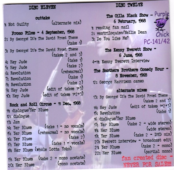 Beatles White Album Deluxe Purple Chick Version 12 CD - Etsy