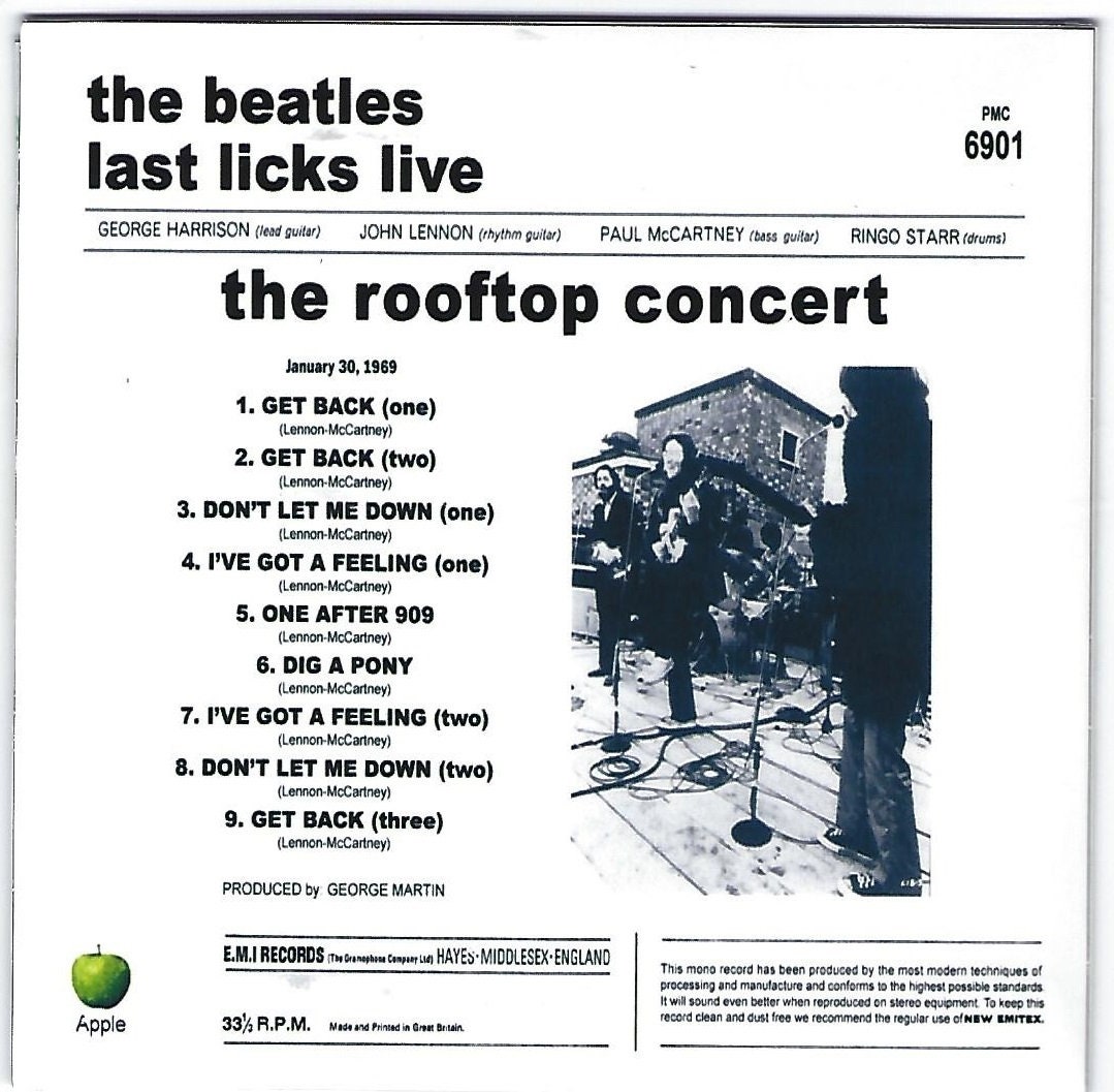Beatles Get Back/let It Be Glyn Johns Mixes Last Licks Live Dr. Ebbetts