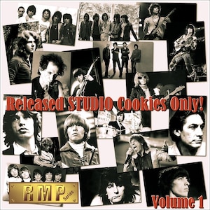 May include: A montage of monochrome photographs of the Rolling Stones. The images show the band members in different settings, including live performances and studio shots. The text on the image reads "Released STUDIO Cookies Only!" and "Volume 1".