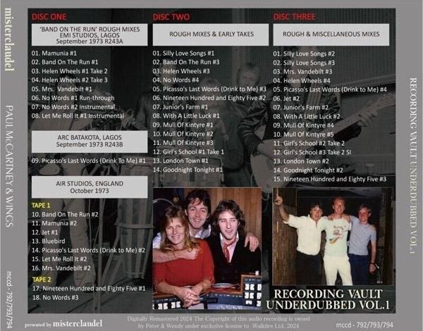 ポールマッカートニー RECORDING VAULT UNDERDUBBED 2 Paul Mccartney - Recording Vault - Underdubbed Volumes 1,2,3
