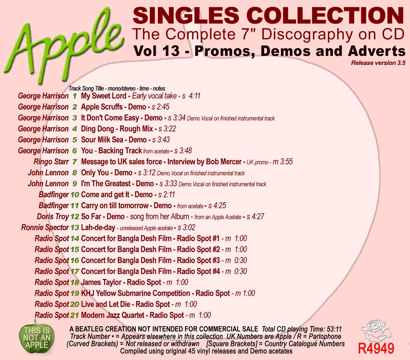 The Apple Singles Collection - Beatles Group and Solo and a Cast 