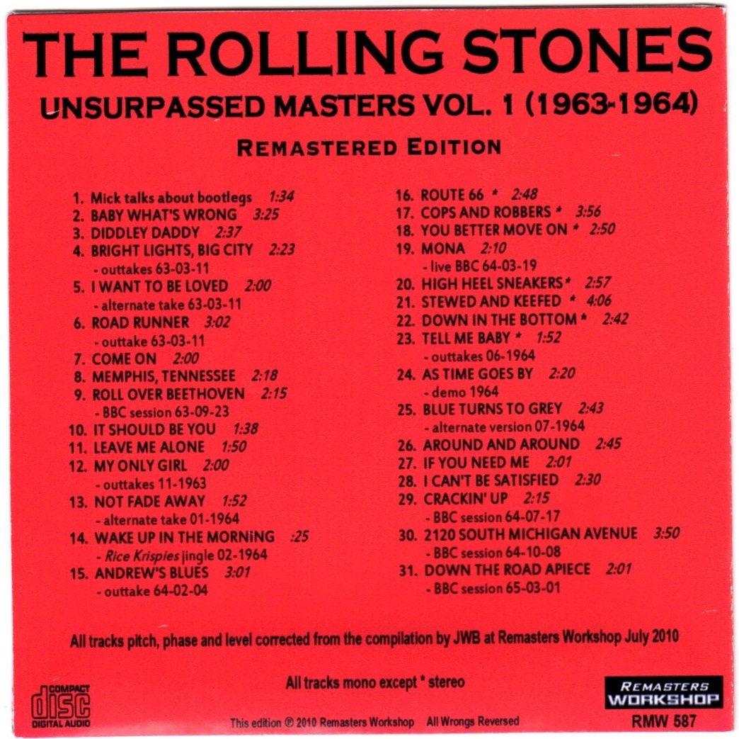 Rolling Stones Unsurpassed Masters PLUS Stones Strictly Stereo