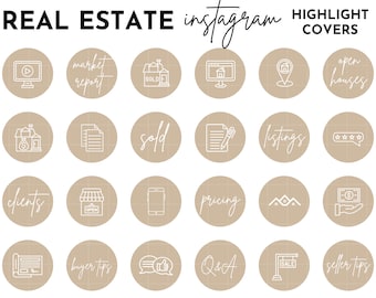Real Estate Instagram Story Highlight Cover Icons, Realtor Instagram Highlight Covers, Realtor Instagram, Real Estate Branding, IG Highlight