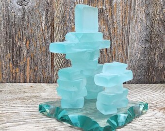 Frosted Glass Inukshuk