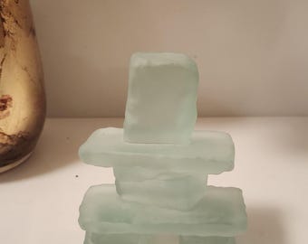Frosted Glass Inukshuk