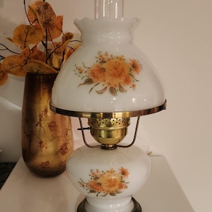 Gone With the Wind Milk Glass Hurricane Lamp