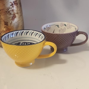 First Nation Design Set of Two Porcelain Mugs