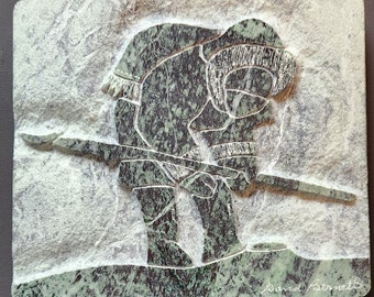 Inuit Marble Carving by Known Artist David Bernett
